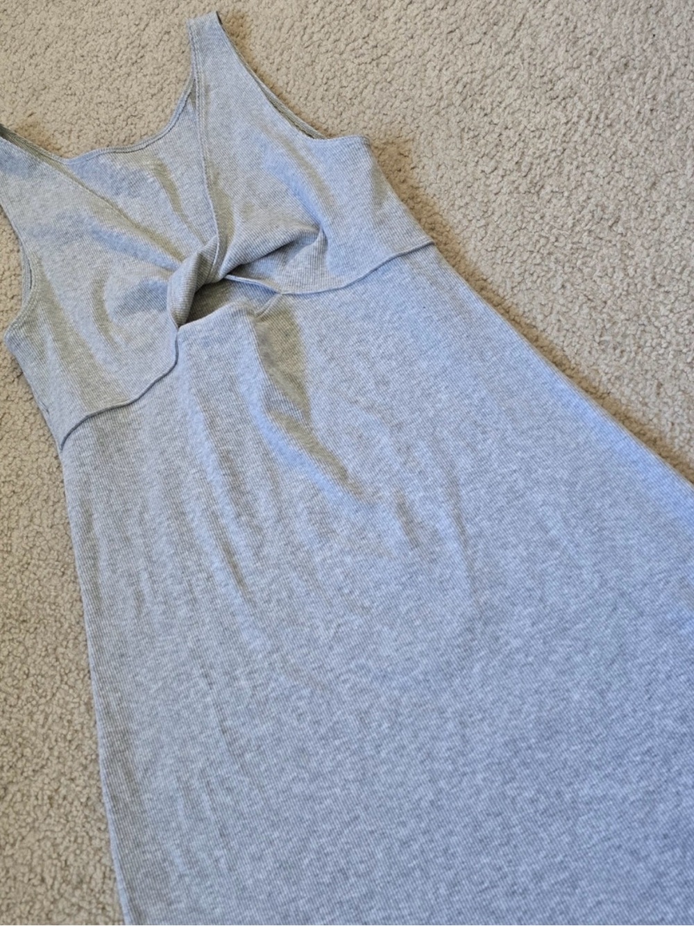 Aerie Gray Ribbed Twist-Front Dress that’s reversible!